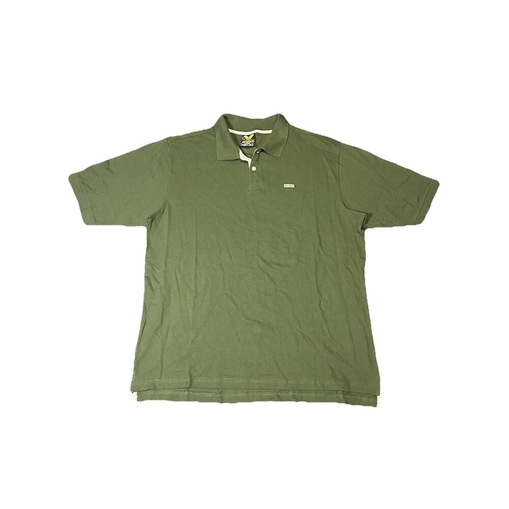 Vintage Avirex Polo Shirt Mens XL Green Short Sleeve Cotton Y2K‎
